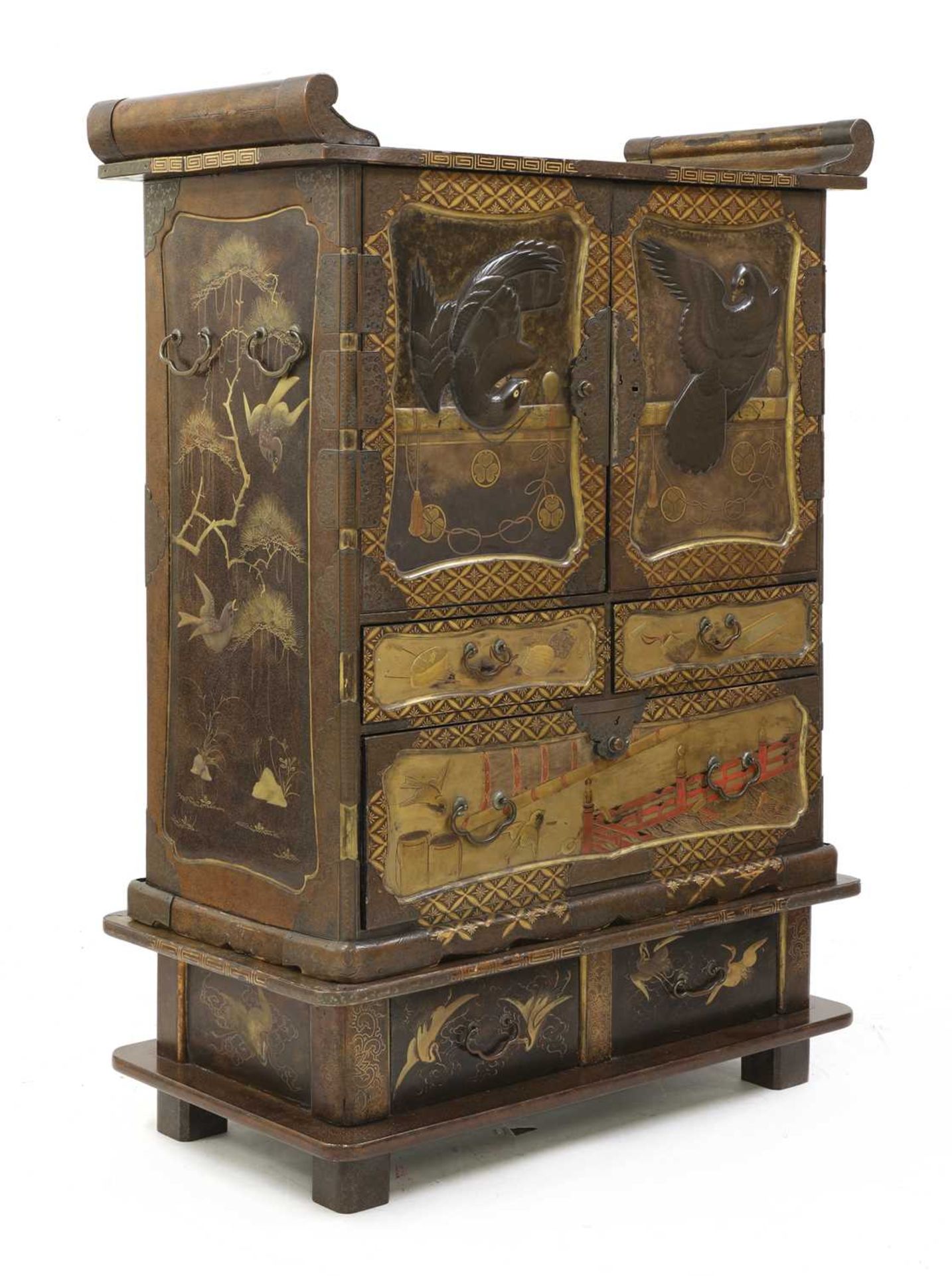 A Japanese gilt-lacquered cabinet, - Image 5 of 8