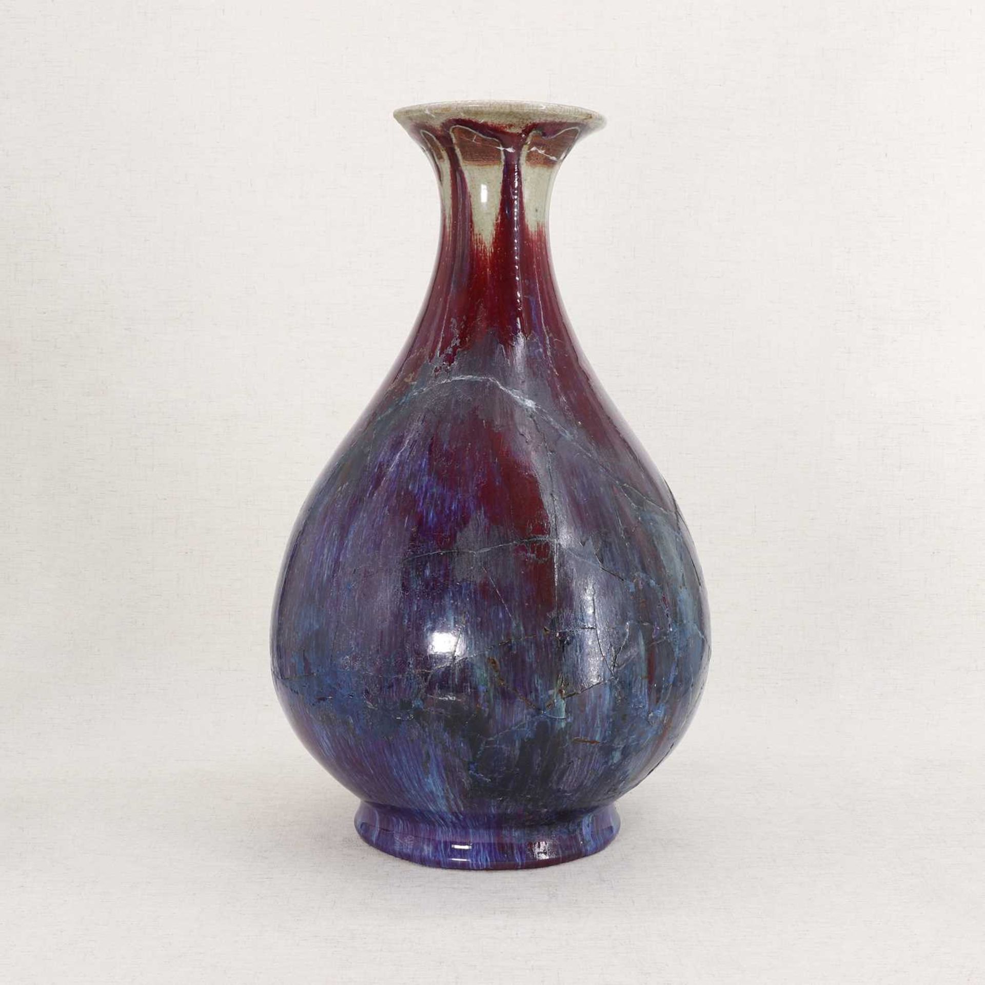 A large Chinese flambé-glazed yuhuchun vase,