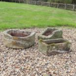 Three stone troughs,