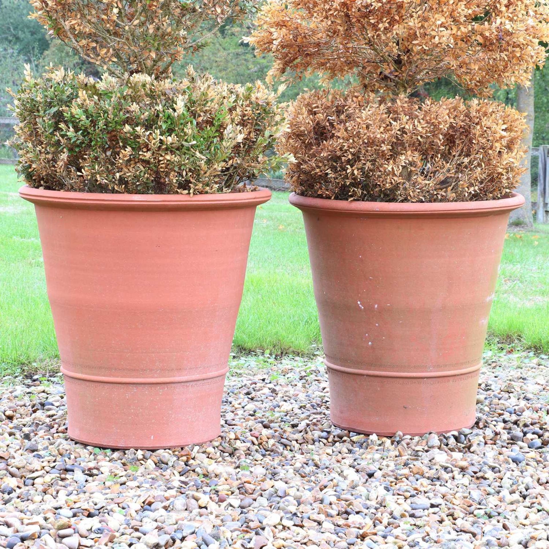 A pair of large Whichford Pottery terracotta pots, - Image 2 of 3