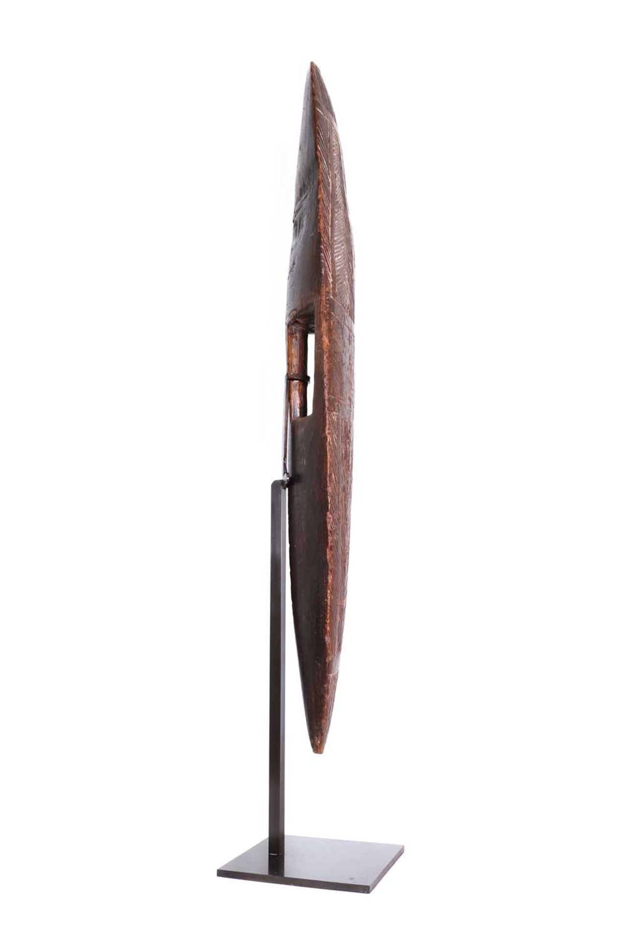 A rare Australian Aboriginal hardwood parrying shield, - Image 3 of 5