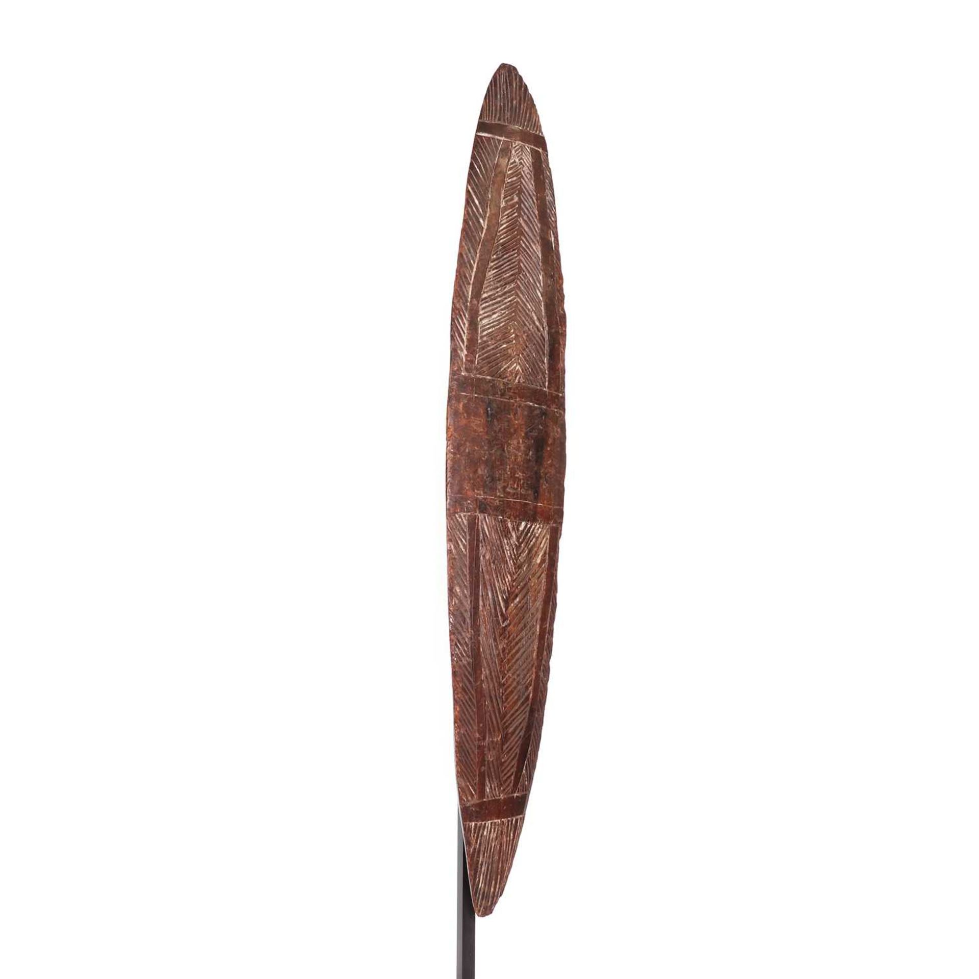 A rare Australian Aboriginal hardwood parrying shield, - Image 2 of 5