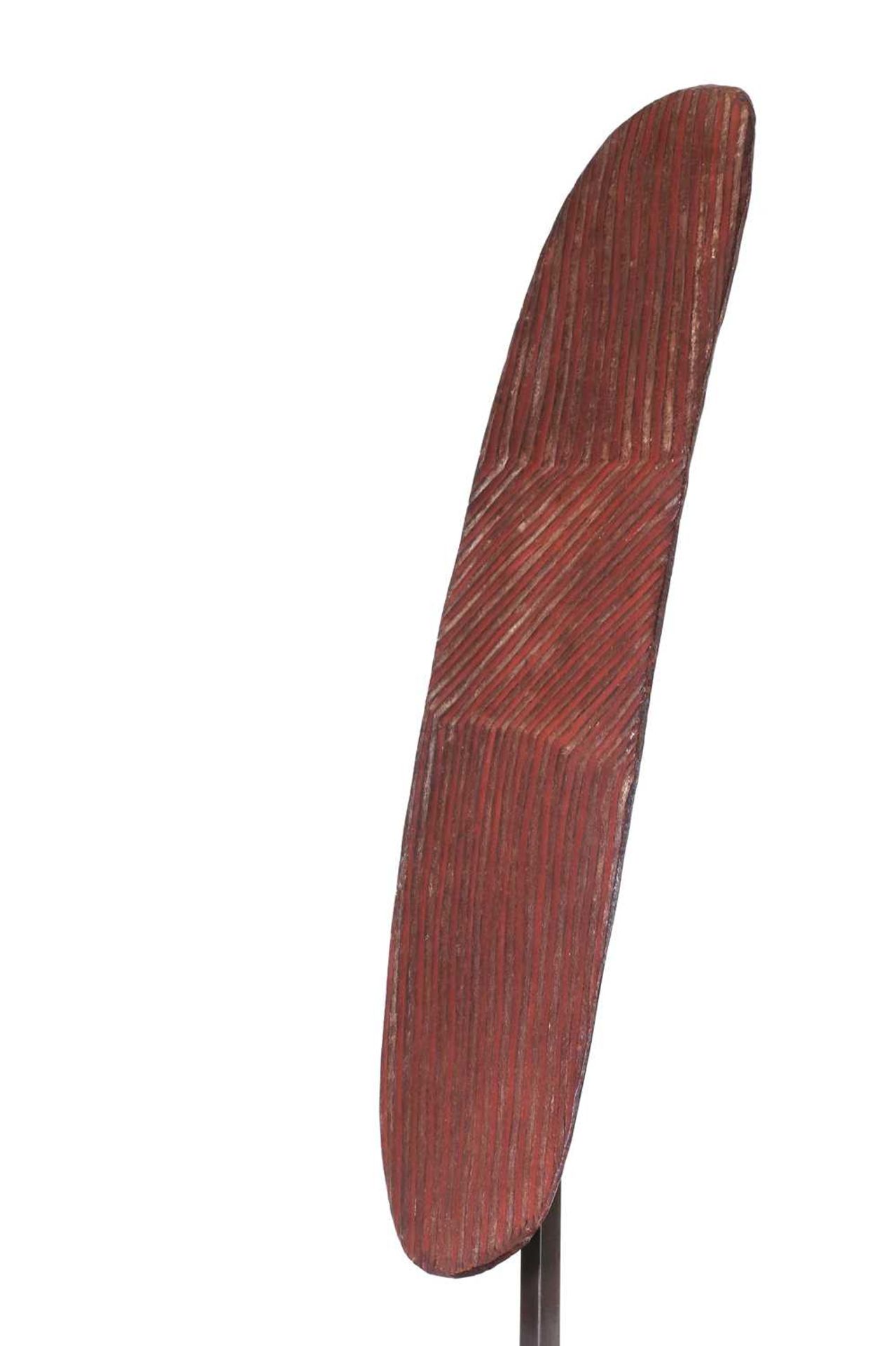 An Aboriginal stone-carved wooden shield or 'wunda', - Image 3 of 6