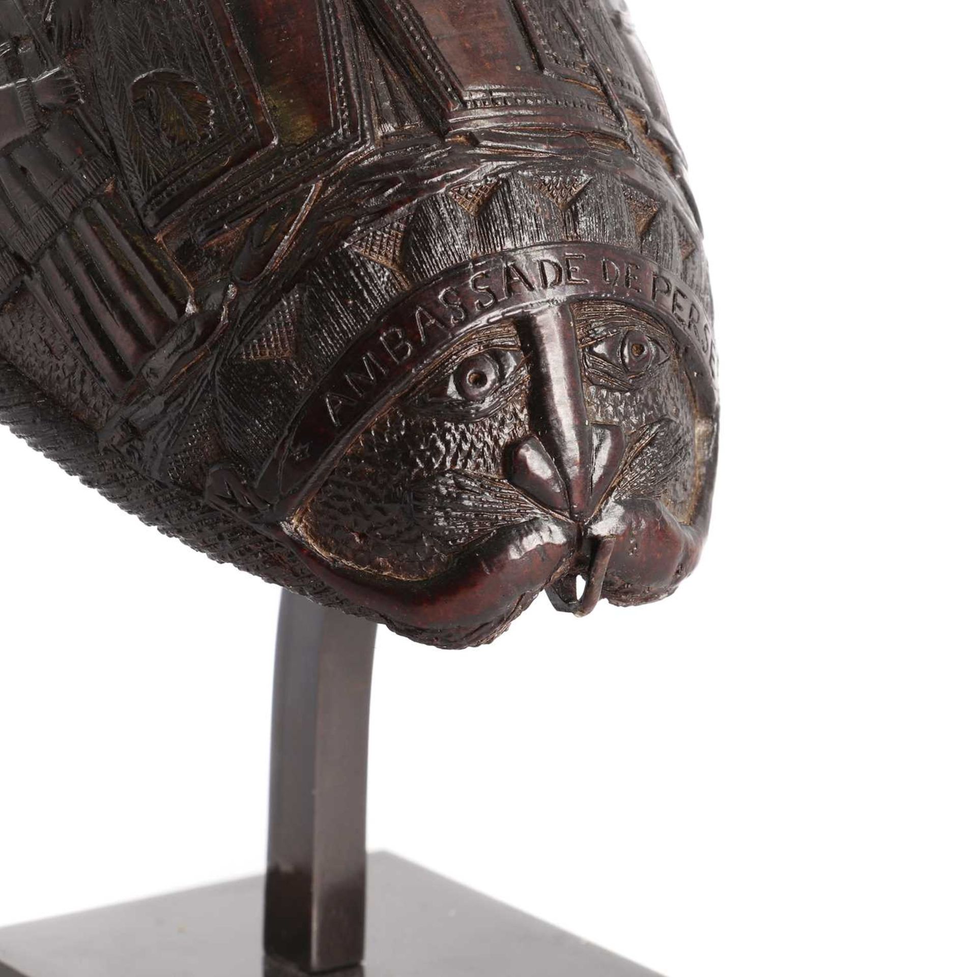 A carved coconut cup inscribed 'Ambassade De Perse', - Image 3 of 8