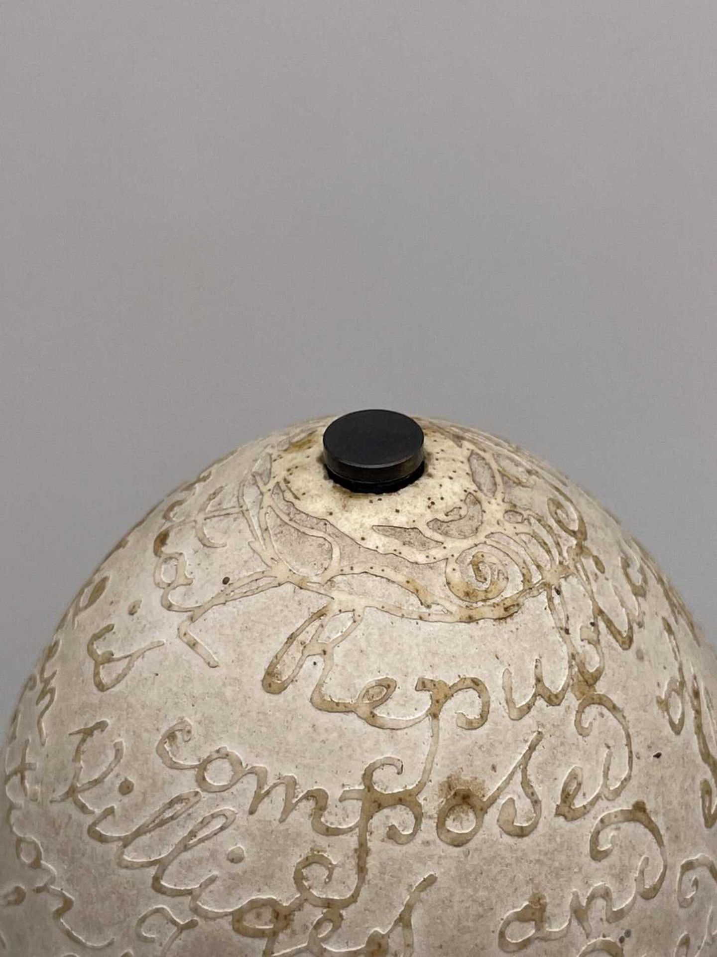 A carved rhea egg, - Image 11 of 15