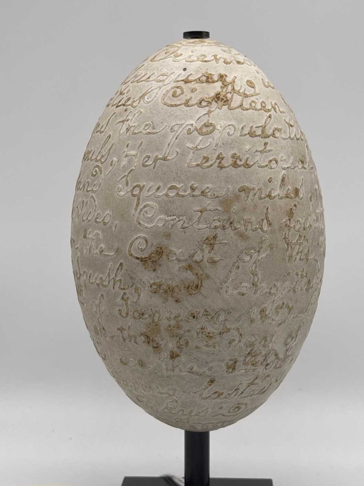 A carved rhea egg, - Image 14 of 15