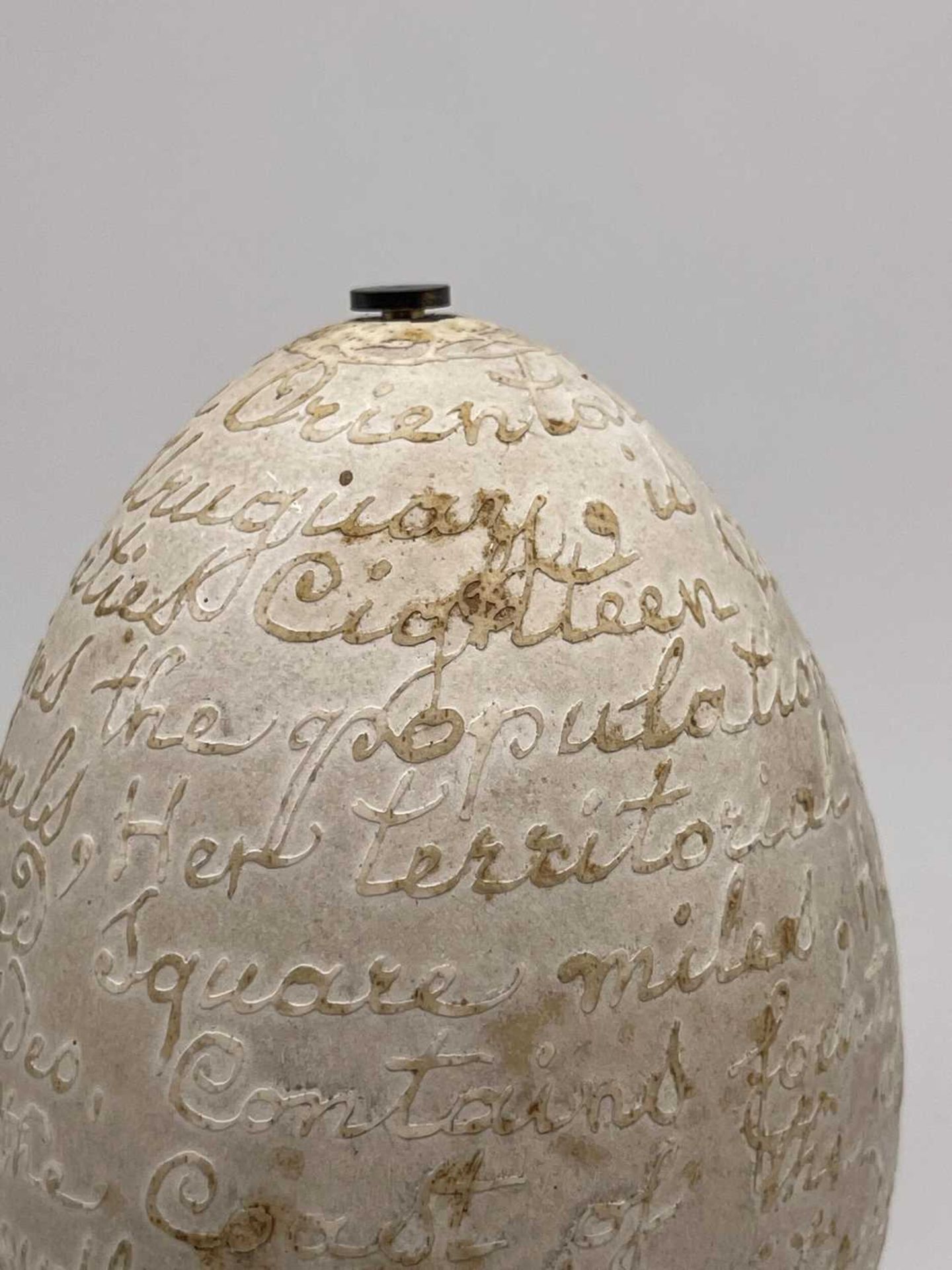 A carved rhea egg, - Image 13 of 15