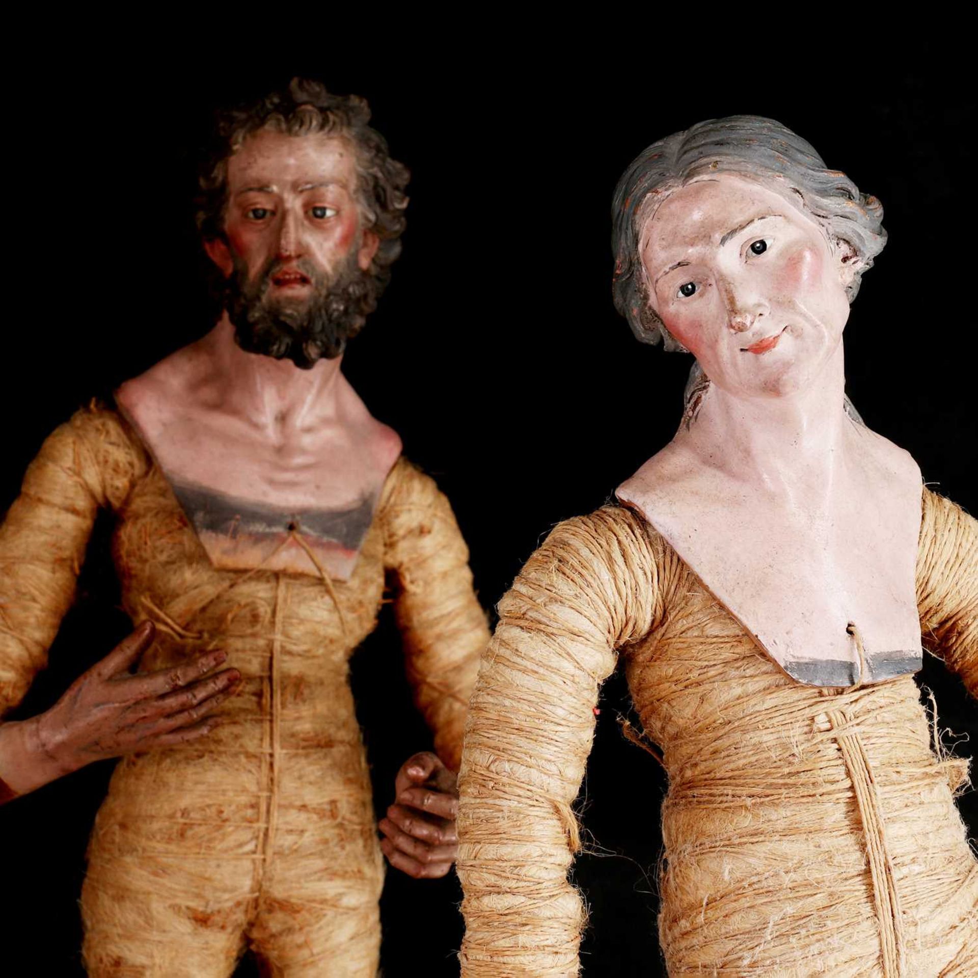 A pair of large 'crèche' or 'presepio' figures,