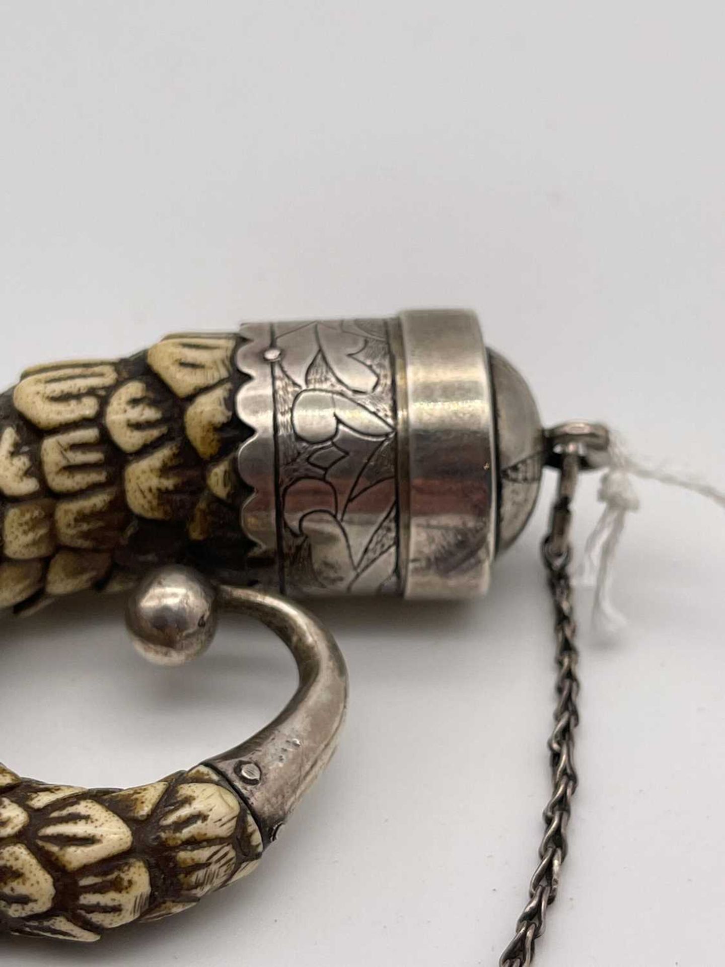 A Spanish colonial armadillo tail shot flask, - Image 6 of 14