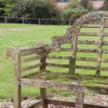 A teak garden seat,