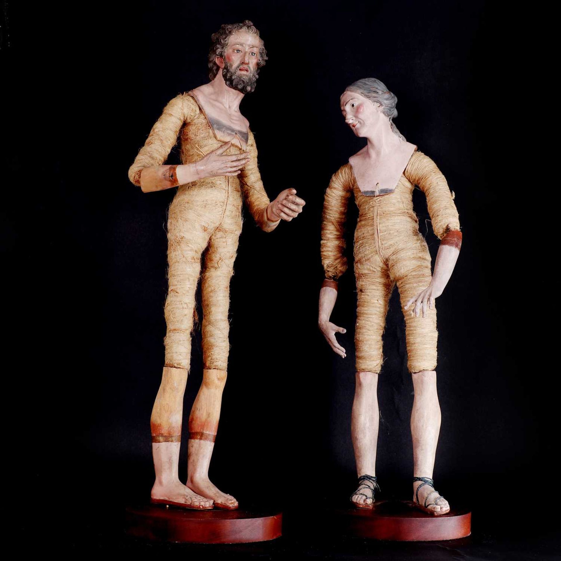 A pair of large 'crèche' or 'presepio' figures, - Image 3 of 7