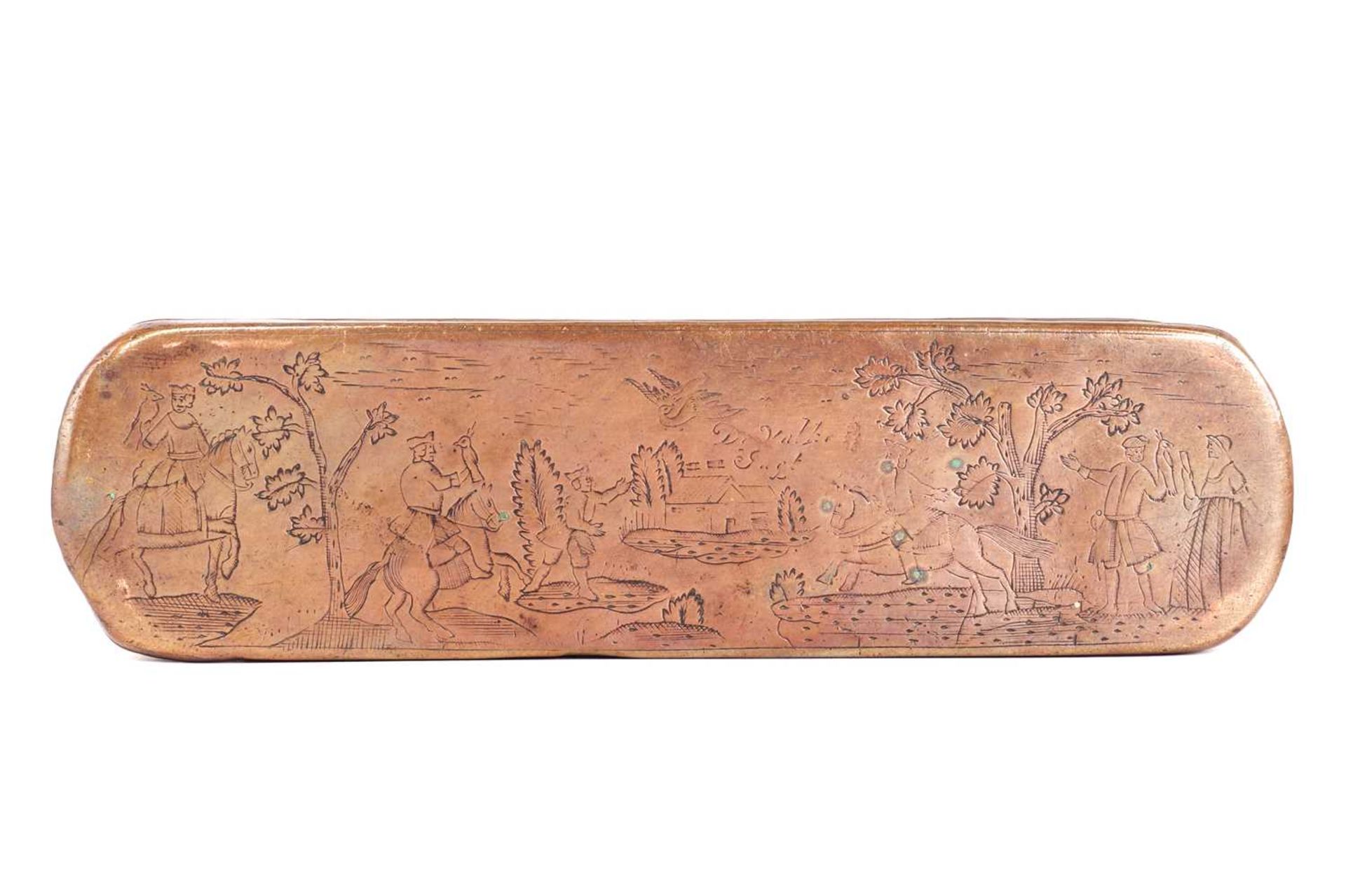 An unusual copper and brass tobacco box, - Image 3 of 9