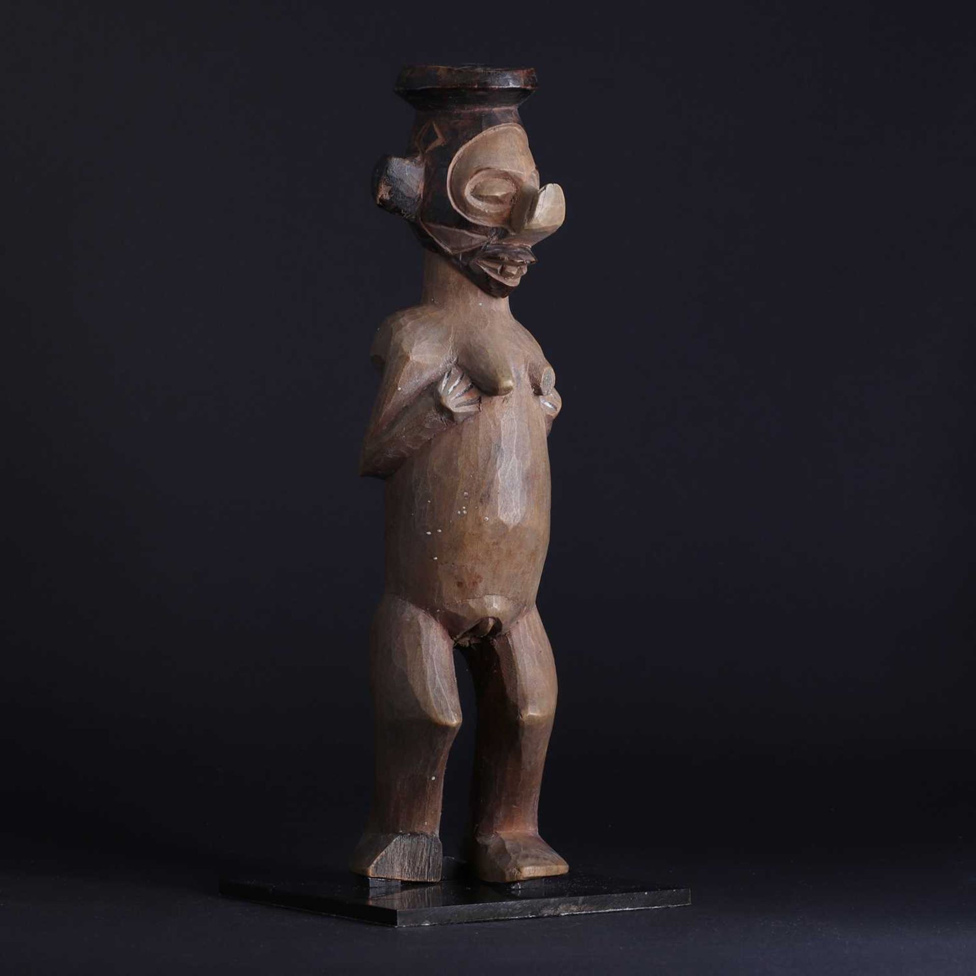 A Yaka People carved wood female figure, - Image 2 of 7