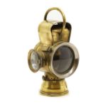 A French brass coach lantern,