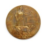 A bronze WWI death penny
