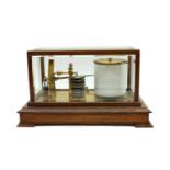 An oak cased barograph,