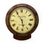 A Victorian rosewood wall clock,