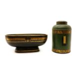 A painted toleware tea canister,