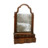 A Queen Anne walnut dressing mirror