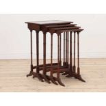 A George III-style mahogany quartetto nest of tables