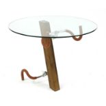A contemporary bicycle coffee table,