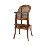 A Victorian mahogany and bergere child's chair,