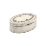 An Austrian silver enamel pill box,