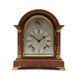 An oak cased 8 day bracket clock,