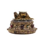 A continental silver gilt paperweight,