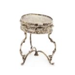 A novelty silver drum table,