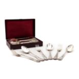 A cased set of French silver plated cutlery,