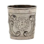 A Russian silver beaker,