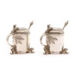 A pair of Norwegian silver salts,