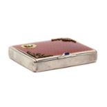 A Russian enamelled silver cigarette case,