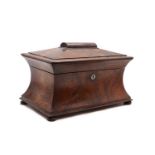 A Victorian rosewood tea caddy