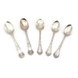 A pair of Victorian silver Queen's pattern teaspoons,