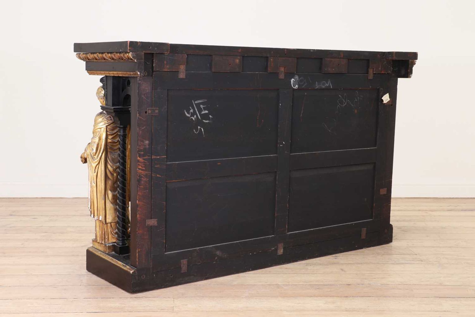 An ebonised and parcel-gilt console table, - Image 6 of 42