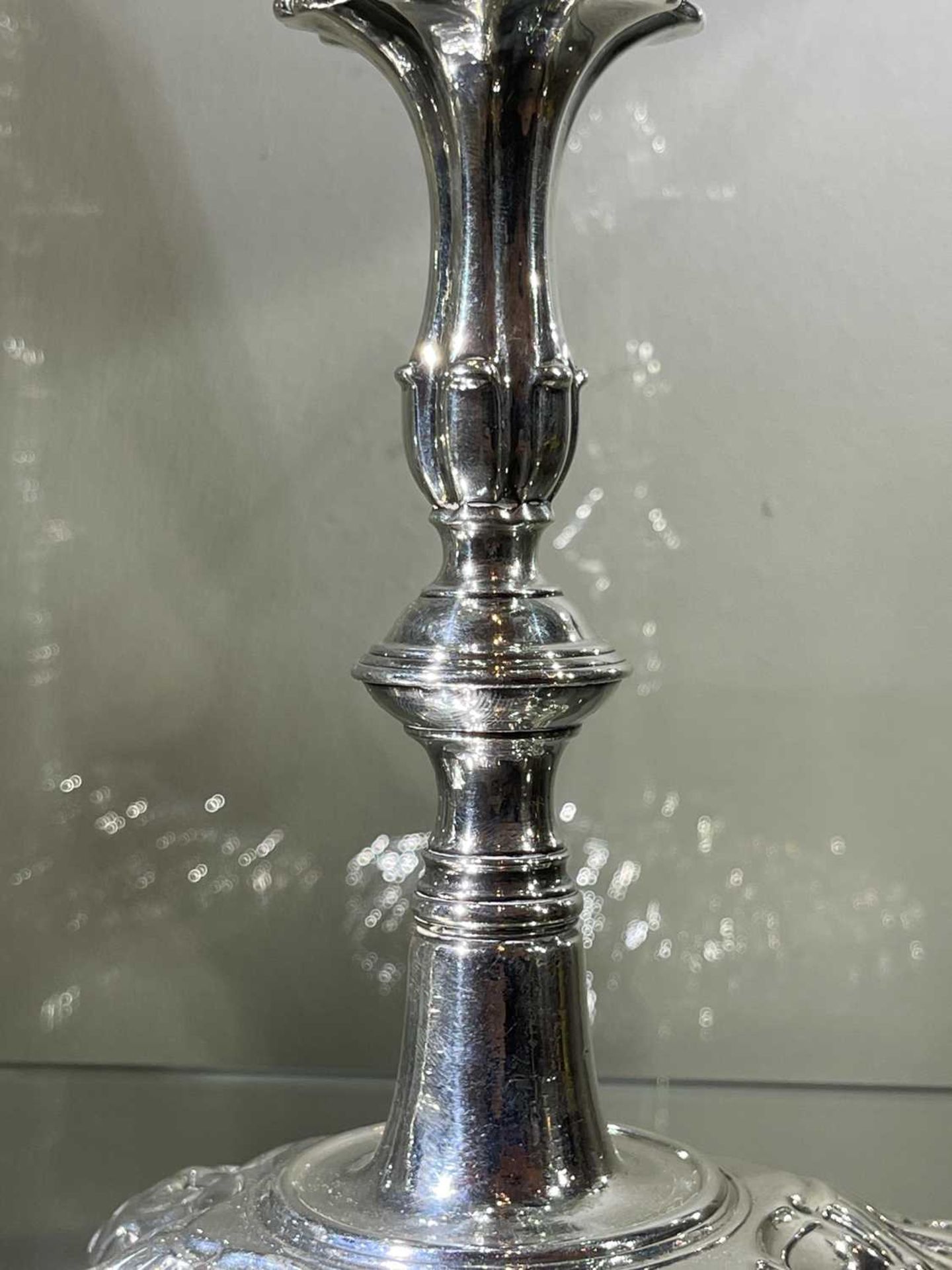 A pair of George II silver table candlesticks, - Image 23 of 39