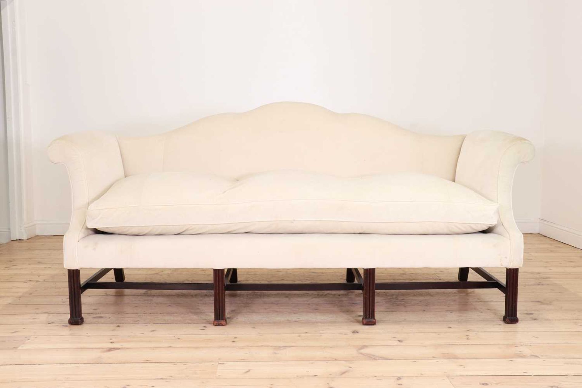 A George III mahogany-framed sofa,