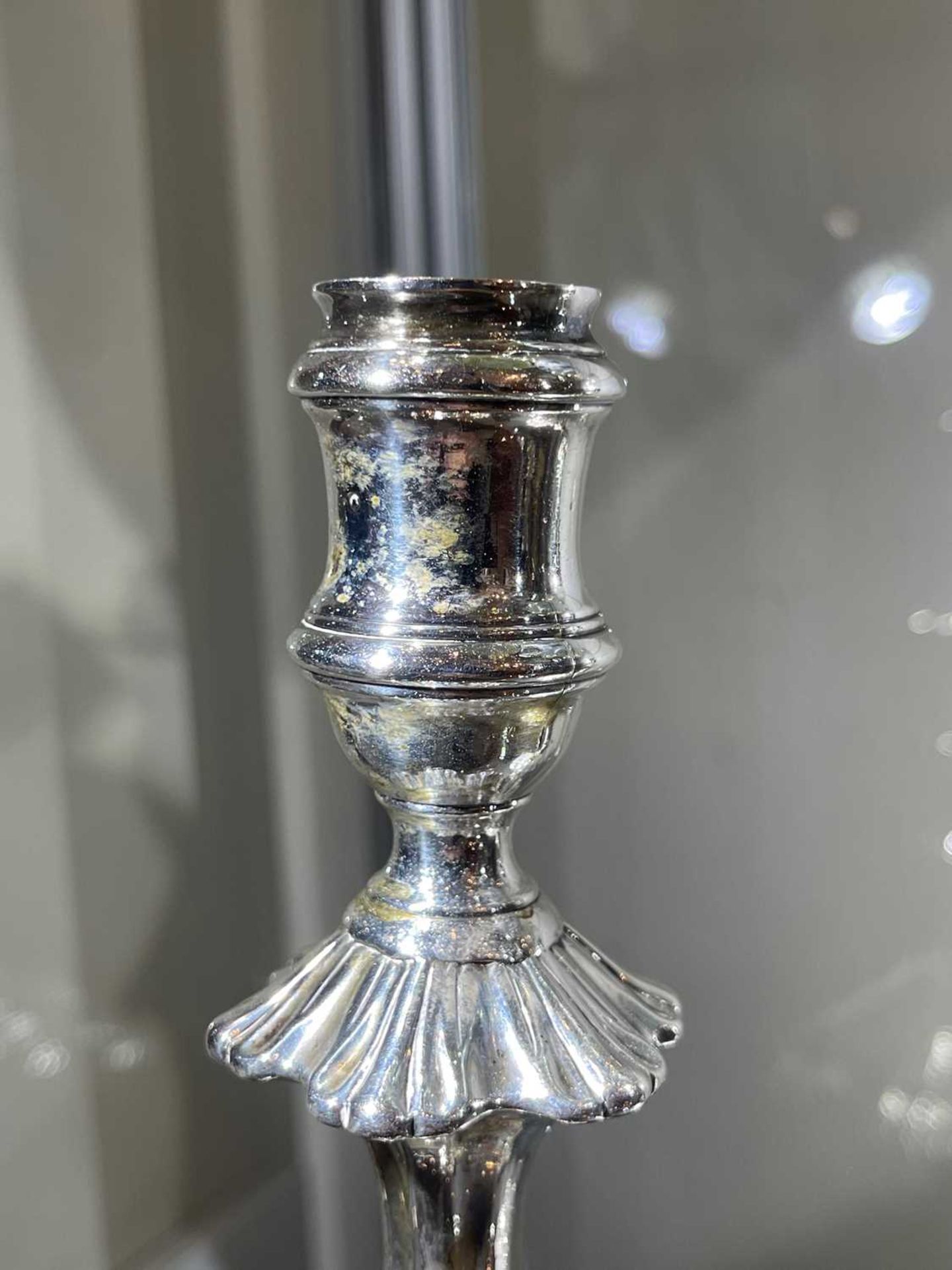 A pair of George II silver table candlesticks, - Image 36 of 39