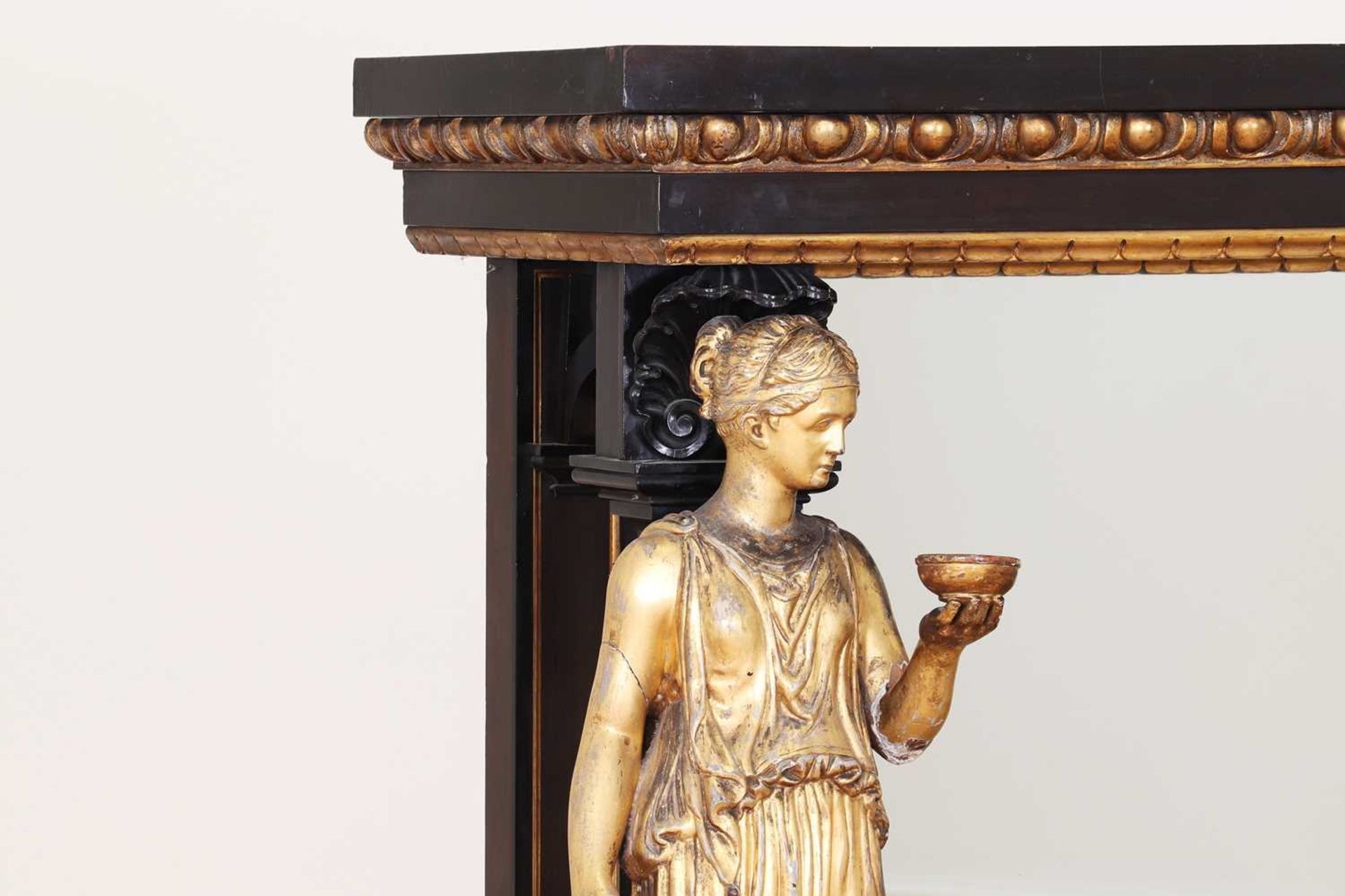 An ebonised and parcel-gilt console table, - Image 7 of 42