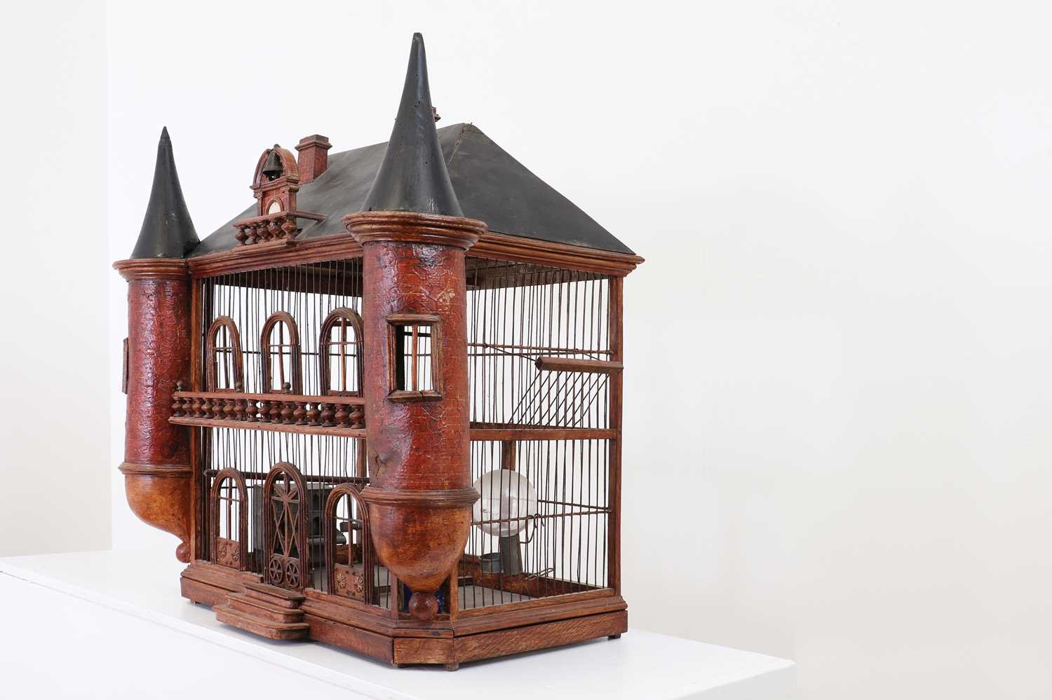 A large painted birdcage, - Image 2 of 4