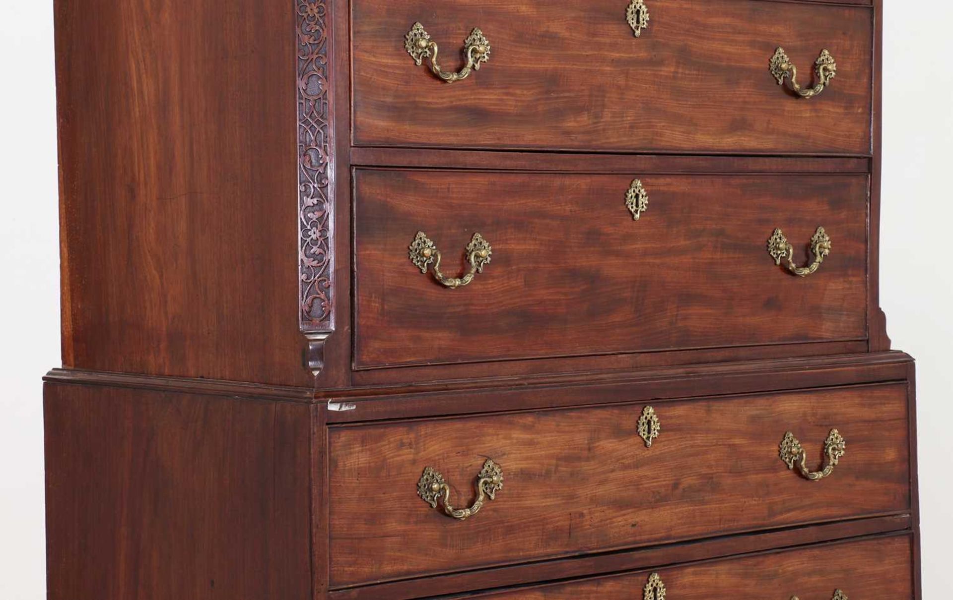 A George III mahogany chest on chest, - Image 6 of 7