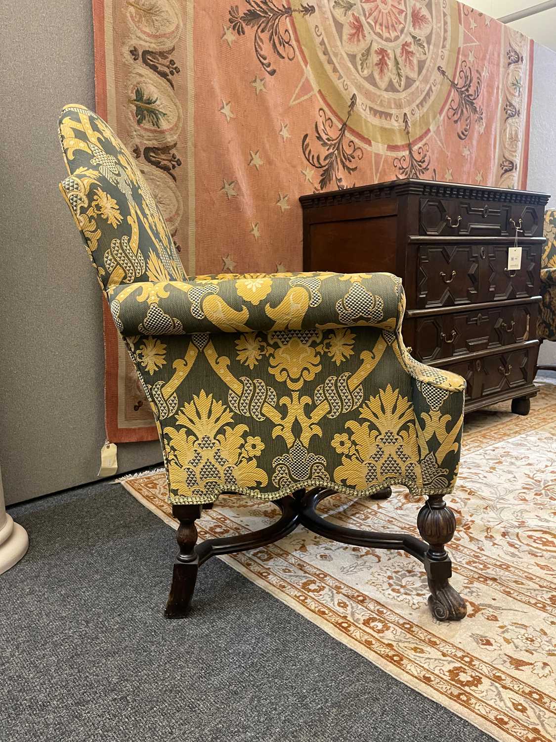 A matched pair of Queen Anne-style walnut armchairs, - Image 25 of 28