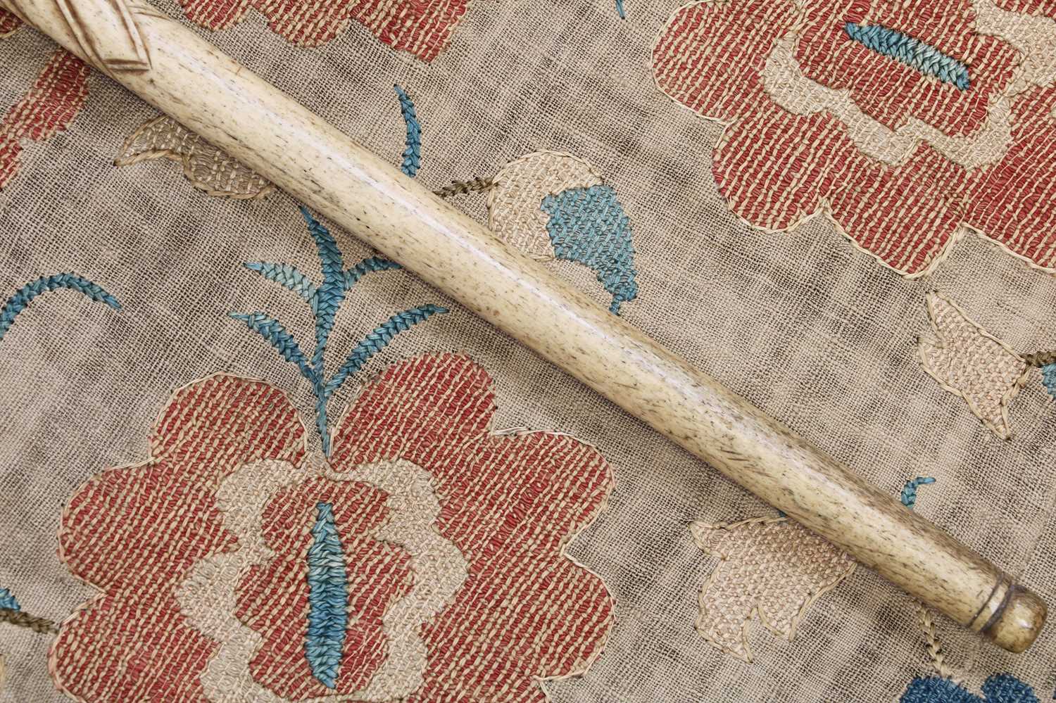 A marine ivory and inlaid walking stick, - Image 3 of 4