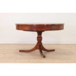 A late George III mahogany library drum table,