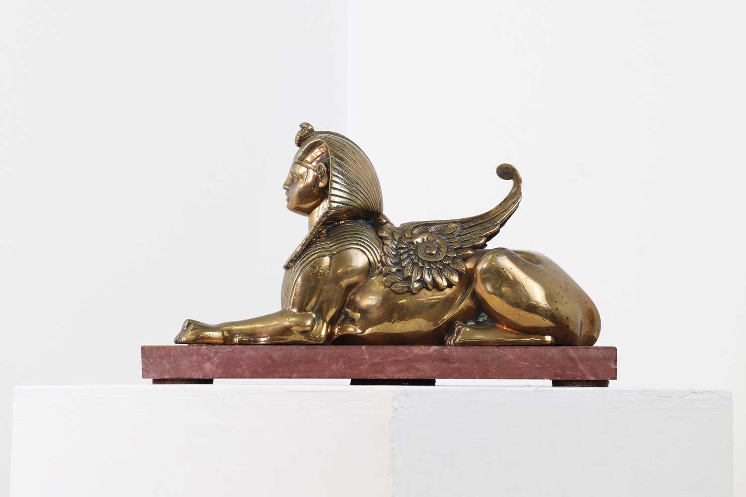 An Empire-style bronze figure of a sphinx, - Image 3 of 4