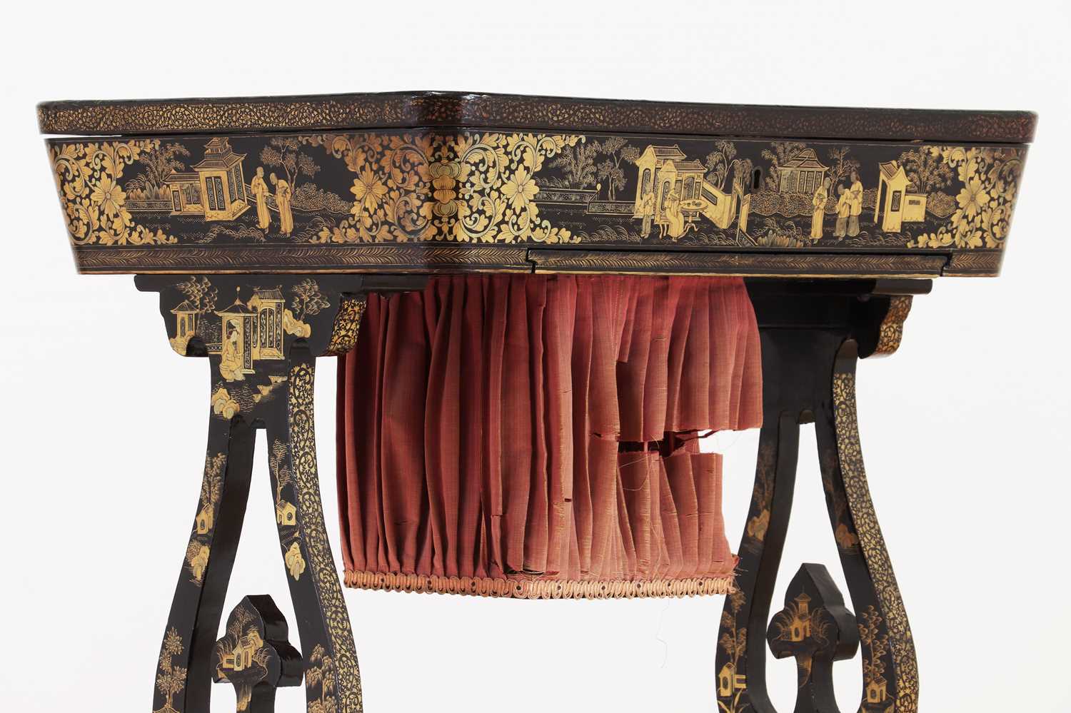 A Chinese export black lacquerwork table, - Image 8 of 11