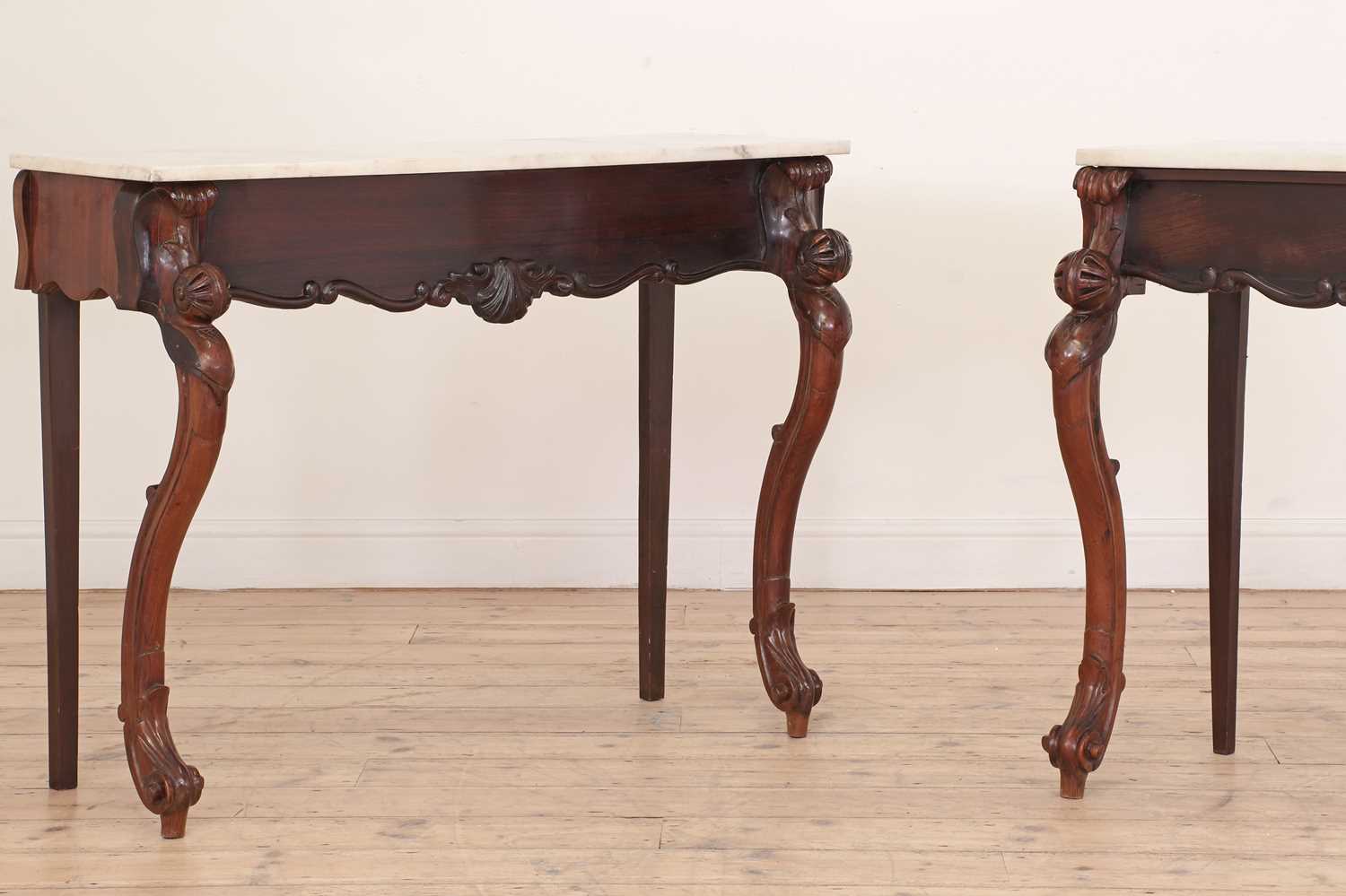 A pair of mahogany and rosewood console tables, - Image 2 of 5