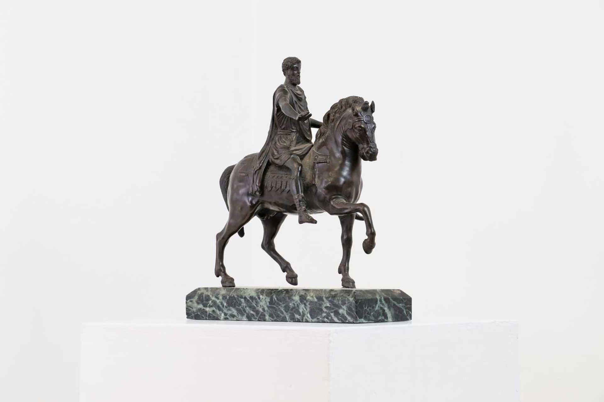 A patinated bronze of Marcus Aurelius,